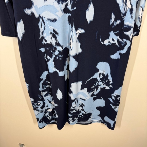 INC International Concepts Asymmetrical 3/4 Sleeves Blue Printed Dress Size 3x - Picture 11 of 14